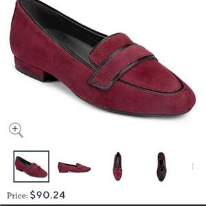 Aerosoles Red Wine Suede Outer Limit Tailored Loafers NWT